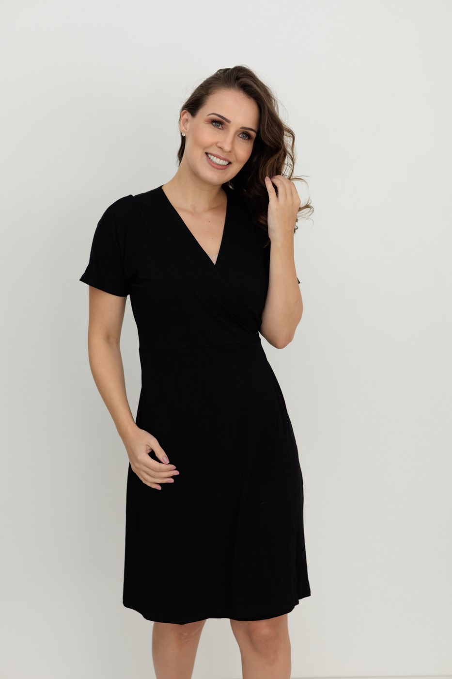 Vestido de Malha Transpassado Pós Cirúrgico — peça pós-cirúrgica feminina Poupée
